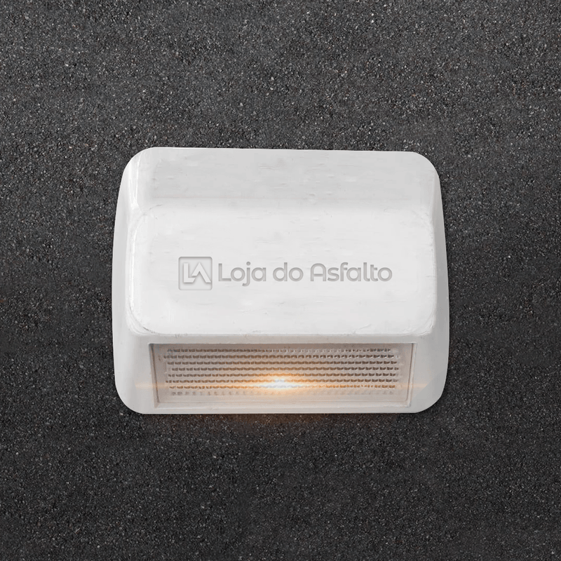 Tacha refletiva Monodirecional Plástico injetado - Branca - LojaDoAsfalto