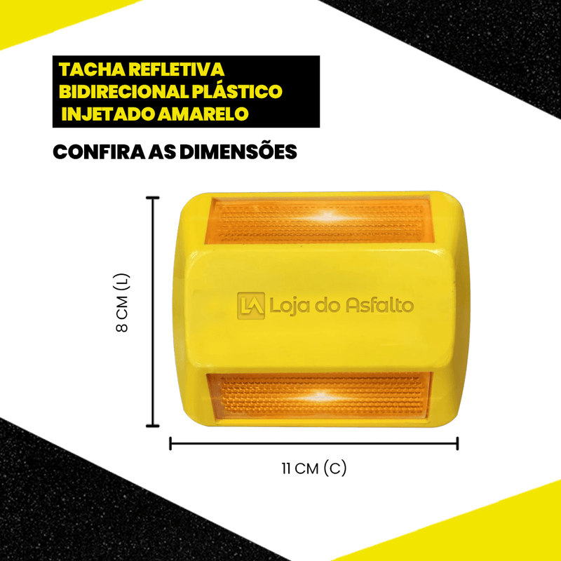 TACHA RELFETIVA DE PLÁSTICO INJETADO - LojaDoAsfalto